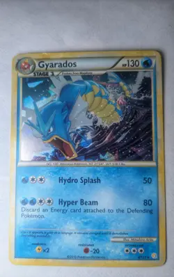 Gyarados 4/123 Rare Cracked Ice Holo Pokemon Card Heart Gold Soul Silver Mp - Image 1