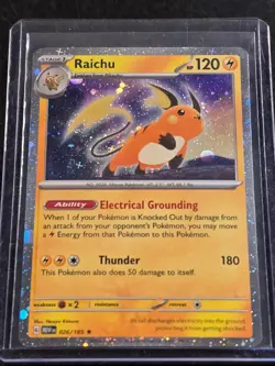 Pokemon TCG Raichu 026/165 Illustration Rare IR Cosmos Holo Pokemon 151 NM - Image 1