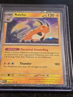 Pokemon TCG Raichu 026/165 Illustration Rare IR Cosmos Holo Pokemon 151 NM - Image 5