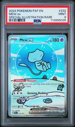 Pokemon TCG Mew EX SIR 232/091 Paldean Fates Bubble Mew PSA 9 - Image 1