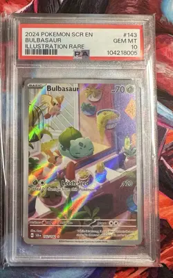 Pokemon Bulbasaur Stellar Crown Illustration Rare Card 143/142 PSA 10 - Image 1