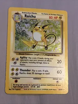 Pokemon TCG Raichu Base Set Holo Rare - Image 2