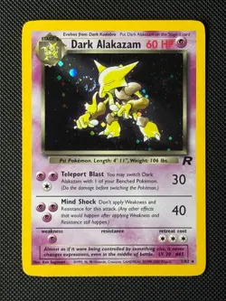 Pokemon Cards Dark Alakazam 1/82 Team Rocket Holo SWIRL Rare NM - Image 1