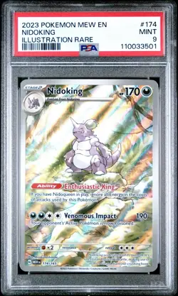 Pokemon 2023 Mew En-151 #174 Nidoking Illustration Rare PSA 9 Gem Mint - Image 1