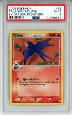 2006 POKEMON EX DRAGON FRONTIERS TAILLOW #66 REVERSE HOLO PSA 9 MINT #40768887 - Image 1