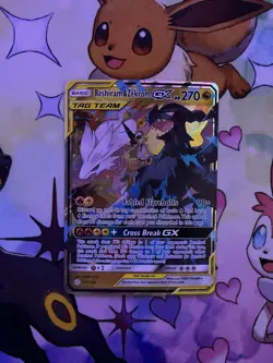 Pokemon TCG Reshiram & Zekrom GX SM Cosmic Eclipse Holo Ultra Rare 270HP - Image 1