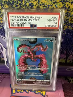 2022 Pokemon Japanese SWSH FA Galarian Moltres VStar Universe PSA 10 - Image 1