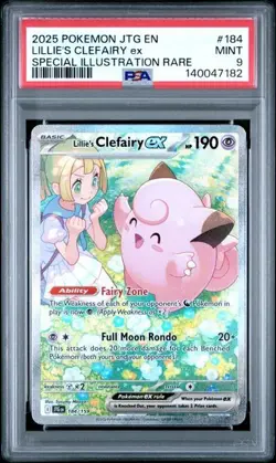 Pokemon PSA 9 Journey Together Lillie's Clefairy ex SIR #184 - Image 1