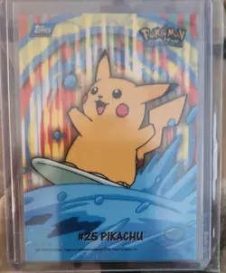 2000 Topps Pokemon TV Animation Series 2 Surfing #25 Pikachu 8 Of 10 Stick-Ons - Image 1