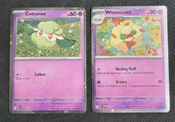 Cottonee MEP018, Whimsicott MEP019 Phantasmal Flames Black Star Promos NM - Image 1