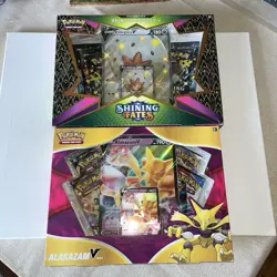 Pokemon TCG Shining Fates Shiny Eldegoss V Box Sealed And Alakazam V Box Sealed 820650809828 - Image 1