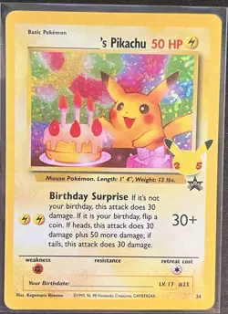 Pokemon TCG Birthday Pikachu Trading Card #24 Celebrations Classic Collection - Image 1