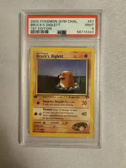 2000 Pokemon - 1st Edition Brock’s Diglett - Gym Challenge 67/132 - PSA 9 Mint! - Image 1