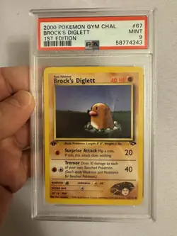 2000 Pokemon - 1st Edition Brock’s Diglett - Gym Challenge 67/132 - PSA 9 Mint! - Image 2