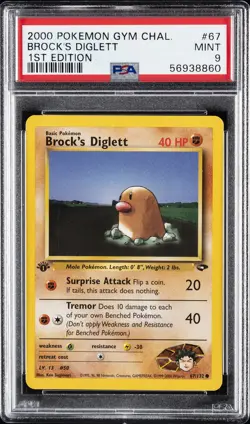 2000 POKEMON GYM CHALLENGE 1ST EDITION #67 BROCK'S DIGLETT PSA 9 - Image 1