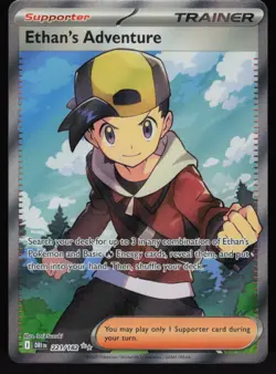 Ethans Adventure Full Art Trainer Card 221/182 Destined Rivals Pokemon TCG Card - Image 1