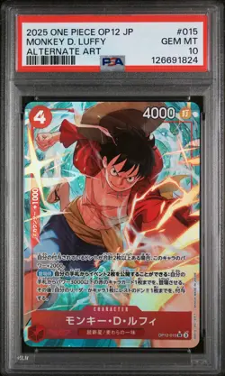 PSA 10 - Monkey D. Luffy OP12 015 AA SR Japanese One Piece Legacy of the Master - Image 1