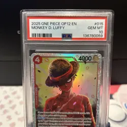 Monkey D. Luffy OP12-015 Legacy of the Master Foil PSA 10 - One Piece - Image 3