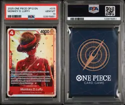 ONE PIECE Monkey D Luffy OP12-015 SR Legacy of the Master ENG PSA GEM MINT 10 - Image 1