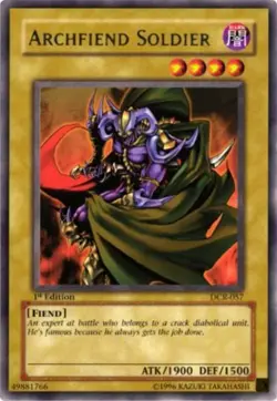 Heavily Played, English Yu Gi Oh Archfiend Soldier - DCR-057 - Rare - 1st Editio - Image 1