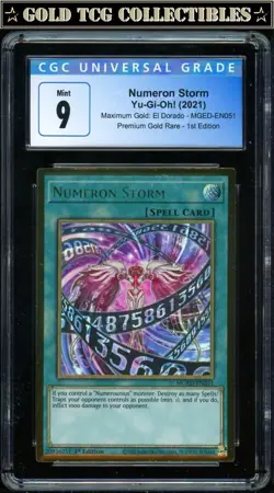 CGC 9 ⭐ Yugioh Numeron Storm 1st Edition Secret Rare MGED-EN051 Maximum Gold - Image 1