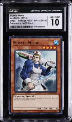 2018 YU-GI-OH! MEGA-TIN MEGA PACK COMMON - 1ST ED MUSCLE MEDIC CGC 10 GEM MINT - Image 1