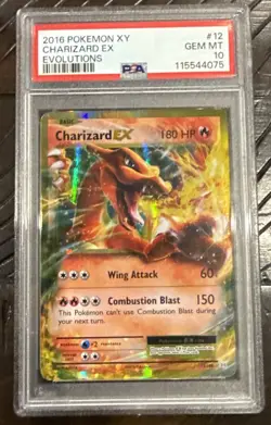 PSA 10 GEM MINT! 2016 POKEMON 12/108 XY CHARIZARD EX HOLO EVOLUTIONS - Image 1