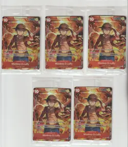 One Piece TCG Monkey D Luffy ST10-006 Treasure Booster Set Promo SEALED Lot 5 CC - Image 1