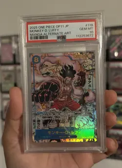 2025 One Piece 0P11-118 Monkey D. Luffy Manga Alt Art PSA 10 GEM MINT Japanese - Image 1
