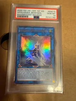 YUGIOH APOLLOUSA BOW OF THE GODDESS MAMA-EN075 1ST PSA 10 - Image 1