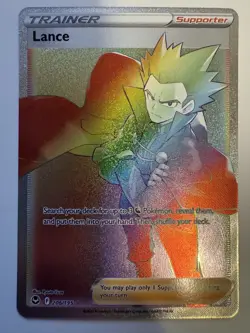 Lance 206/195 Hyper Rare Silver Tempest Pokemon Trainer NM - Image 3