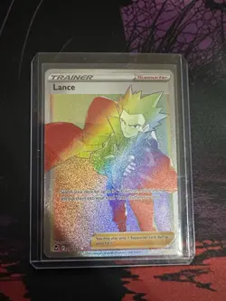 Lance 206/195 Ultra Rare Rainbow Full Art Trainer Silver Tempest NM Pokemon TCG - Image 1