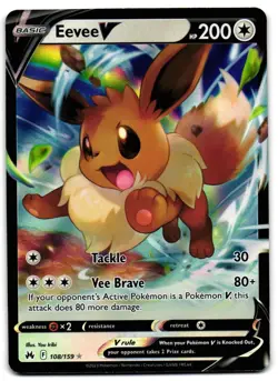 Eevee V 108/159 - Crown Zenith Rare V Pokemon TCG Holo - LP Card - Image 1