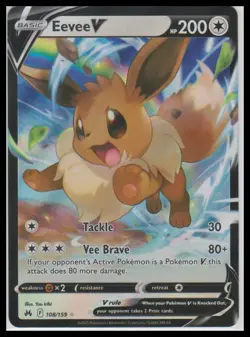 Pokemon Crown Zenith #108/159 Eevee V Holo - Image 1