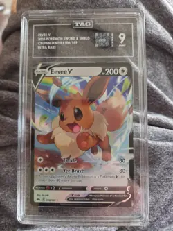 Pokemon TCG Eevee V 108/159 Crown Zenith Holo! TAG 9! - Image 1