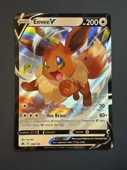 Pokemon Eevee V 108/159 Crown Zenith Holo - Image 1