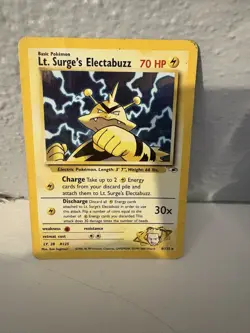 Pokemon TCG Lt. Surge's Electabuzz Gym Heroes 6/132 Holo Unlimited Rare Card - Image 1