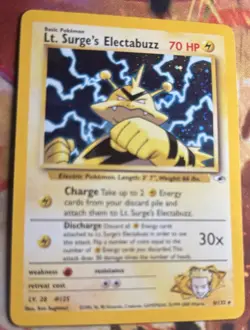 Pokemon TCG Lt. Surge's Electabuzz Gym Heroes Holo Card 6/132 Unlimited Rare - Image 4