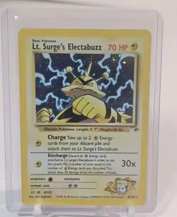 Pokemon TCG Lt. Surge's Electabuzz Gym Heroes Holo Card 6/132 Unlimited Rare - Image 1