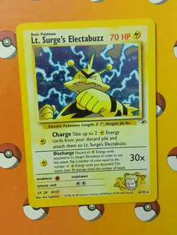 Pokemon TCG Lt. Surge's Electabuzz Gym Heroes Holo Card 6/132 Unlimited Rare - Image 1