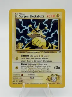 Lt. Surge's Electabuzz Gym Heroes 6/132 Holo Ultra Rare Pokemon TCG Card - Image 1