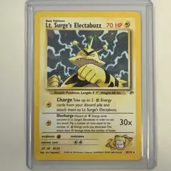 Lt. Surge's Electabuzz Gym Heroes 6/132 Holo Ultra Rare Pokemon TCG Card LP - Image 1