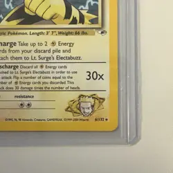 Lt. Surge's Electabuzz Gym Heroes 6/132 Holo Ultra Rare Pokemon TCG Card LP - Image 5