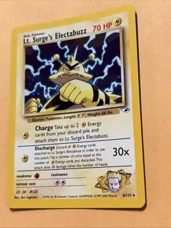 Lt. Surge's Electabuzz Gym Heroes 6/132 Holo Ultra Rare Pokemon TCG Card LP/NM - Image 2