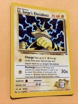 Lt. Surge's Electabuzz Gym Heroes 6/132 Holo Ultra Rare Pokemon TCG Card LP/NM - Image 3