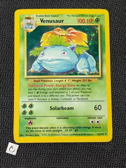 Venusaur 15/102 - Base Set Unlimited Holo Rare WOTC Pokemon TCG LP- - Image 1