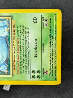 Venusaur 15/102 - Base Set Unlimited Holo Rare WOTC Pokemon TCG LP- - Image 5