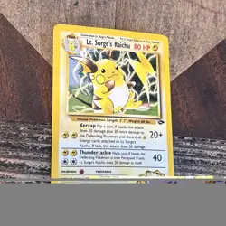 Pokemon TCG Card English Gym Challenge Lt. Surge's Raichu 11/132 Holo Rare 2000 - Image 1