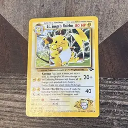 Pokemon TCG Card English Gym Challenge Lt. Surge's Raichu 11/132 Holo Rare 2000 - Image 2