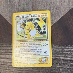 Pokemon TCG Card English Gym Challenge Lt. Surge's Raichu 11/132 Holo Rare 2000 - Image 3